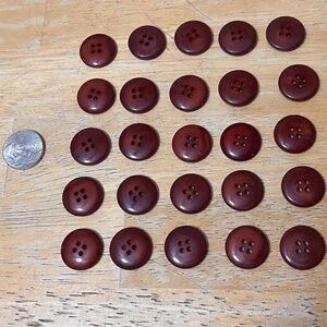 Vintage Red Buttons Sewing Medium Size Lot of 25